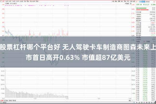 股票杠杆哪个平台好 无人驾驶卡车制造商图森未来上市首日高开0.63% 市值超87亿美元