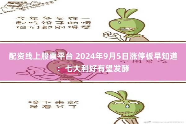 配资线上股票平台 2024年9月5日涨停板早知道：七大利好有望发酵