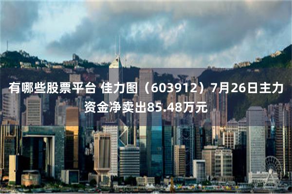 有哪些股票平台 佳力图（603912）7月26日主力资金净卖出85.48万元