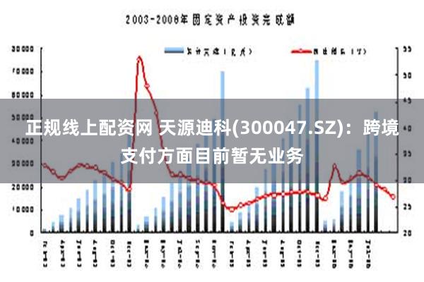 正规线上配资网 天源迪科(300047.SZ)：跨境支付方面目前暂无业务